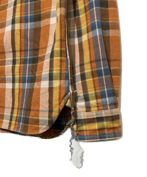EIGHT G（エイトジー）EIGHT G (エイトジー) TWILL CHECK HEAVY FLANNEL WORK SHIRTS ブラウン サイズ:Lの古着・服飾アイテム