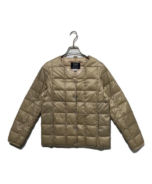 TAION（タイオン）TAION (タイオン) キルティングダウンジャケット ベージュ サイズ:Lの古着・服飾アイテム