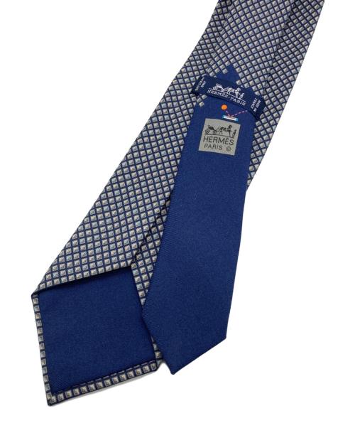 HERMES（エルメス）HERMES (エルメス) ネクタイ グレー×ネイビー サイズ:　の古着・服飾アイテム