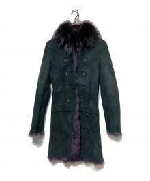 DOUBLE STANDARD CLOTHING（ダブルスタンダードクロージング）の古着「ラクーンファームートンコート」｜ブラック