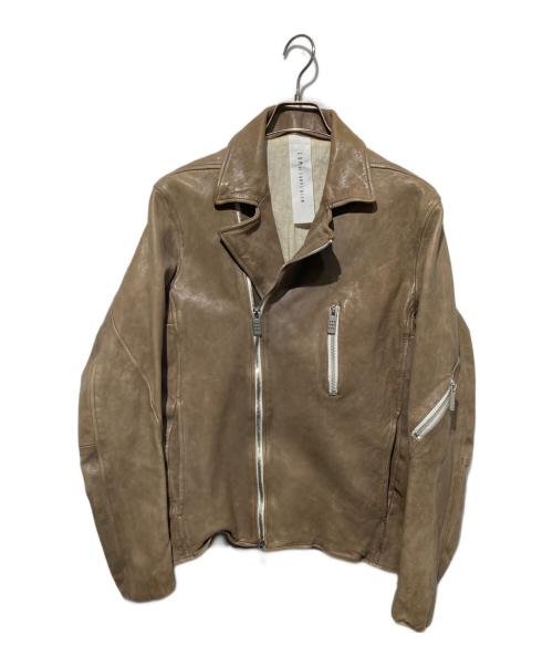 CDM BY CARPEDIEM（シーディーエム バイ カルペディエム）CDM BY CARPEDIEM (シーディーエム バイ カルペディエム) レザーライダースジャケット ベージュ サイズ:Mの古着・服飾アイテム