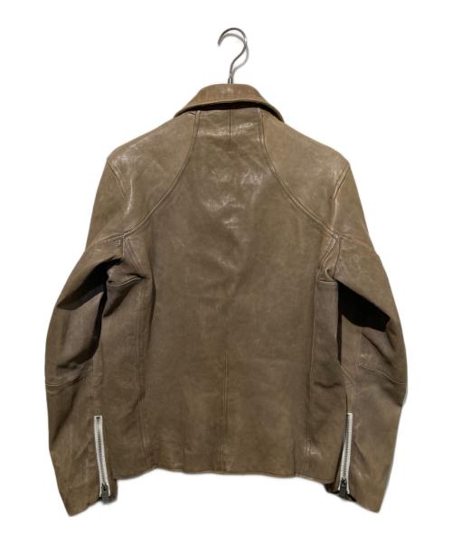 CDM BY CARPEDIEM（シーディーエム バイ カルペディエム）CDM BY CARPEDIEM (シーディーエム バイ カルペディエム) レザーライダースジャケット ベージュ サイズ:Mの古着・服飾アイテム