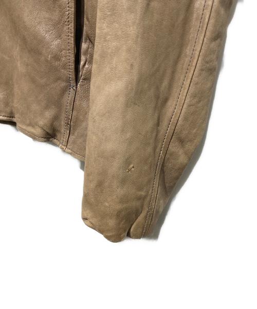 CDM BY CARPEDIEM（シーディーエム バイ カルペディエム）CDM BY CARPEDIEM (シーディーエム バイ カルペディエム) レザーライダースジャケット ベージュ サイズ:Mの古着・服飾アイテム