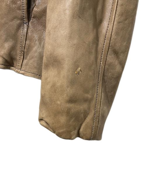 CDM BY CARPEDIEM（シーディーエム バイ カルペディエム）CDM BY CARPEDIEM (シーディーエム バイ カルペディエム) レザーライダースジャケット ベージュ サイズ:Mの古着・服飾アイテム