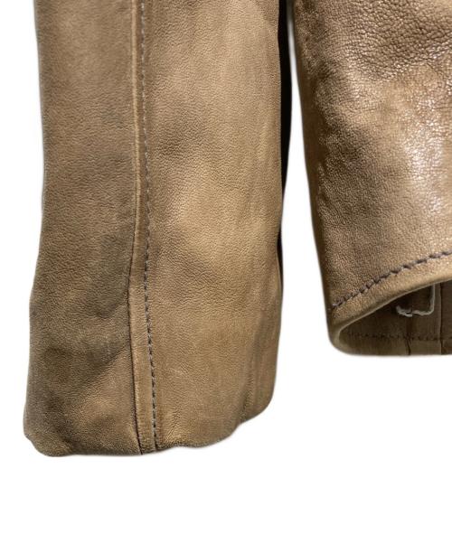 CDM BY CARPEDIEM（シーディーエム バイ カルペディエム）CDM BY CARPEDIEM (シーディーエム バイ カルペディエム) レザーライダースジャケット ベージュ サイズ:Mの古着・服飾アイテム