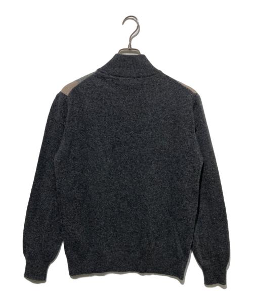 MORGANO（モルガーノ）MORGANO (モルガーノ) カシミヤ混ハーフジップニット グレー サイズ:Mの古着・服飾アイテム