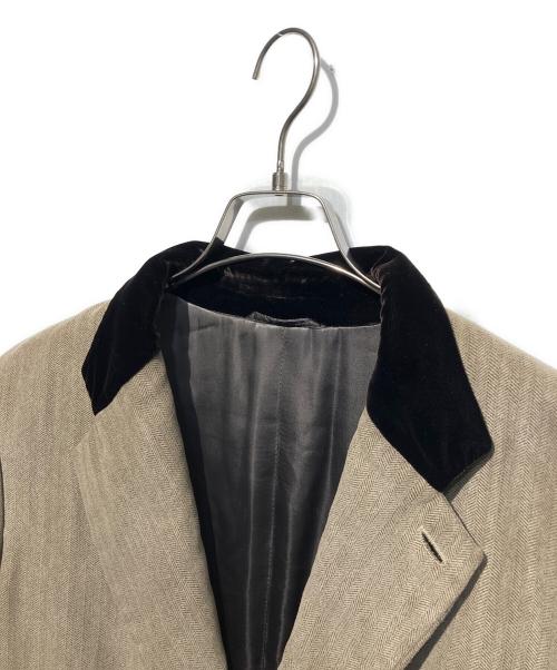 GIORGIO ARMANI（ジョルジョアルマーニ）GIORGIO ARMANI (ジョルジョアルマーニ) ベロア切替ジャケット ベージュ サイズ:48の古着・服飾アイテム