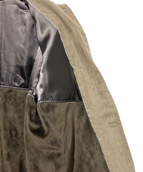 GIORGIO ARMANI（ジョルジョアルマーニ）GIORGIO ARMANI (ジョルジョアルマーニ) ベロア切替ジャケット ベージュ サイズ:48の古着・服飾アイテム