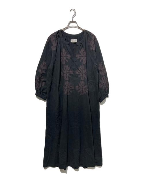 sara mallika（サラマリカ）sara mallika (サラマリカ) Cotton Flower Patchwork Dress ブラック サイズ:Mの古着・服飾アイテム