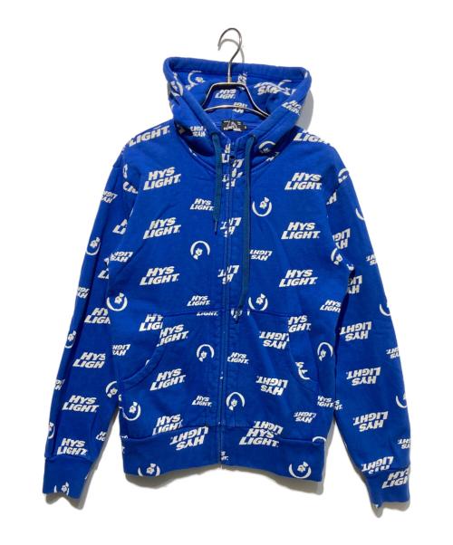Hysteric Glamour（ヒステリックグラマー）Hysteric Glamour (ヒステリックグラマー) HYS LIGHT 総柄ジップパーカー ブルー サイズ:Sの古着・服飾アイテム