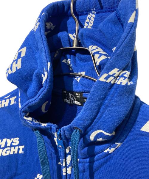 Hysteric Glamour（ヒステリックグラマー）Hysteric Glamour (ヒステリックグラマー) HYS LIGHT 総柄ジップパーカー ブルー サイズ:Sの古着・服飾アイテム