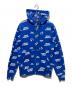 Hysteric Glamour（ヒステリックグラマー）の古着「HYS LIGHT 総柄ジップパーカー」｜ブルー