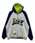Aape BY A BATHING APE（エーエイプ バイ アベイシングエイプ）の古着「Moonface logo gradient zip-up fleece hoodie」｜グリーン×ブルー