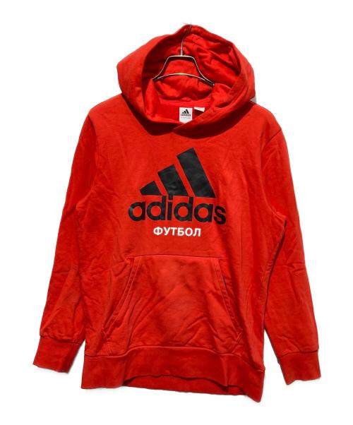 adidas（アディダス）adidas (アディダス) Gosha Rubchinskiy (ゴーシャラブチンスキー) コラボロゴフーディ レッド サイズ:2XOの古着・服飾アイテム