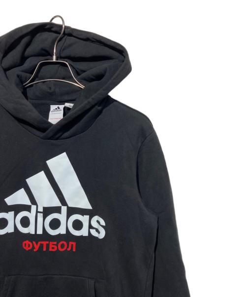 adidas（アディダス）adidas (アディダス) Gosha Rubchinskiy (ゴーシャラブチンスキー) コラボロゴフーディ ブラック サイズ:Mの古着・服飾アイテム