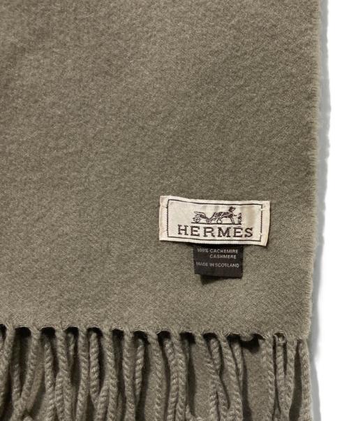HERMES（エルメス）HERMES (エルメス) カシミヤマフラー ベージュの古着・服飾アイテム