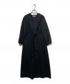 ASTRAETアストラット）の古着「フラノ スキッパー ワンピース」｜ブラック