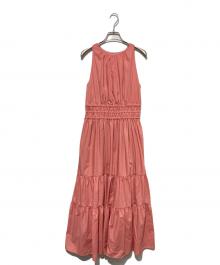 HER LIP TO（ハーリップトゥ）の古着「Riviera Bow Tiered Long Dress」｜ピンク