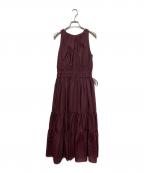 HER LIP TOハーリップトゥ）の古着「Riviera Bow Tiered Long Dress」｜ブラウン