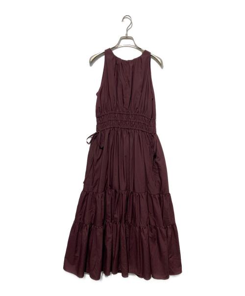 HER LIP TO（ハーリップトゥ）Her lip to (ハーリップトゥ) Riviera Bow Tiered Long Dress ブラウン サイズ:Mの古着・服飾アイテム