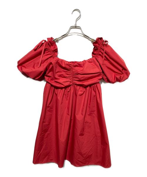 HER LIP TO（ハーリップトゥ）Her lip to (ハーリップトゥ) Colette Puff-Sleeve Dress レッド サイズ:Mの古着・服飾アイテム