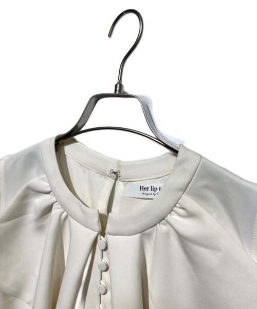 HER LIP TO（ハーリップトゥ）Her lip to (ハーリップトゥ) Fleurine Ruffle Blouse ホワイト サイズ:Sの古着・服飾アイテム
