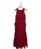 HER LIP TOハーリップトゥ）の古着「Riviera Bow Tiered Long Dress」｜レッド