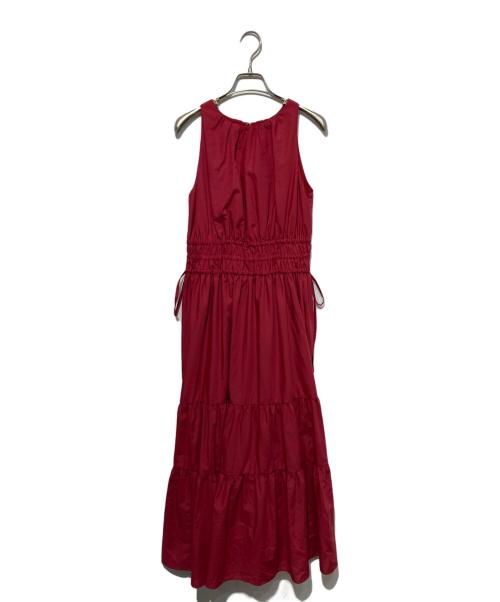 HER LIP TO（ハーリップトゥ）Her lip to (ハーリップトゥ) Riviera Bow Tiered Long Dress レッド サイズ:Mの古着・服飾アイテム