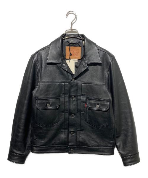 LEVI'S PReMIUM（リーバイス プレミアム）LEVI'S PReMIUM (リーバイス プレミアム) BLACK TYPEⅡ TRUCKER LEATHER JACKET ブラック サイズ:Sの古着・服飾アイテム