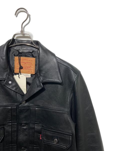 LEVI'S PReMIUM（リーバイス プレミアム）LEVI'S PReMIUM (リーバイス プレミアム) BLACK TYPEⅡ TRUCKER LEATHER JACKET ブラック サイズ:Sの古着・服飾アイテム