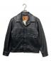 LEVI'S PReMIUM（リーバイス プレミアム）の古着「BLACK TYPEⅡ TRUCKER LEATHER JACKET」｜ブラック