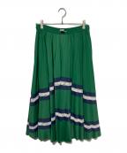 VALENTINOヴァレンティノ）の古着「レース切替 プリーツスカート」｜グリーン