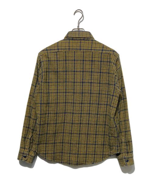 SUGAR CANE（シュガーケーン）SUGAR CANE (シュガーケーン) ツイル チェック ワークシャツ イエロー×ネイビー サイズ:Mの古着・服飾アイテム