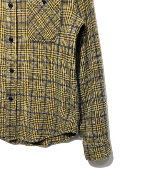 SUGAR CANE（シュガーケーン）SUGAR CANE (シュガーケーン) ツイル チェック ワークシャツ イエロー×ネイビー サイズ:Mの古着・服飾アイテム
