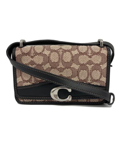 COACH（コーチ）COACH (コーチ) バンディット クロスボディ・シグネチャー テキスタイル ジャカード ブラック×ベージュの古着・服飾アイテム