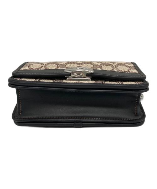 COACH（コーチ）COACH (コーチ) バンディット クロスボディ・シグネチャー テキスタイル ジャカード ブラック×ベージュの古着・服飾アイテム