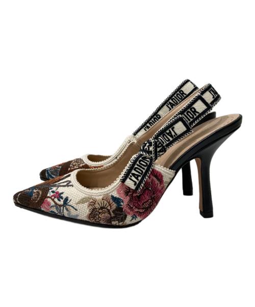 Dior（ディオール）DIOR (ディオール) J'ADIOR スリングバックパンプス ホワイト×ブラウン サイズ:36の古着・服飾アイテム