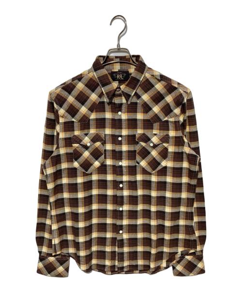 RRL（ダブルアールエル）RRL (ダブルアールエル) Checked Long Sleeve Shirt ブラウン サイズ:Mの古着・服飾アイテム