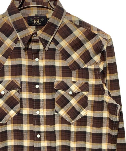 RRL（ダブルアールエル）RRL (ダブルアールエル) Checked Long Sleeve Shirt ブラウン サイズ:Mの古着・服飾アイテム