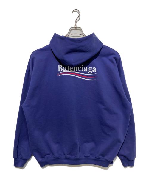 BALENCIAGA（バレンシアガ）BALENCIAGA (バレンシアガ) キャンペーンロゴ プルオーバーパーカー ネイビー サイズ:XSの古着・服飾アイテム