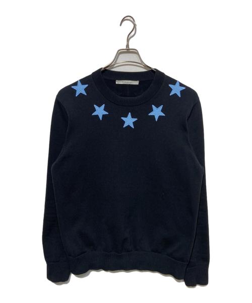 GIVENCHY（ジバンシィ）GIVENCHY (ジバンシィ) スターアプライクルーネックスウェット ブラック サイズ:XLの古着・服飾アイテム