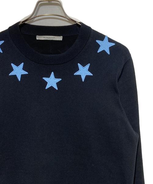GIVENCHY（ジバンシィ）GIVENCHY (ジバンシィ) スターアプライクルーネックスウェット ブラック サイズ:XLの古着・服飾アイテム