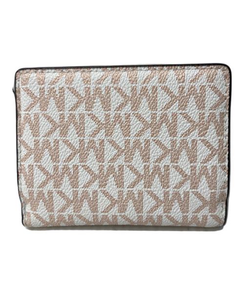MICHAEL KORS（マイケル・コース）MICHAEL KORS (マイケル・コース) JET SET TRAVEL ウォレット ホワイト×ピンクの古着・服飾アイテム