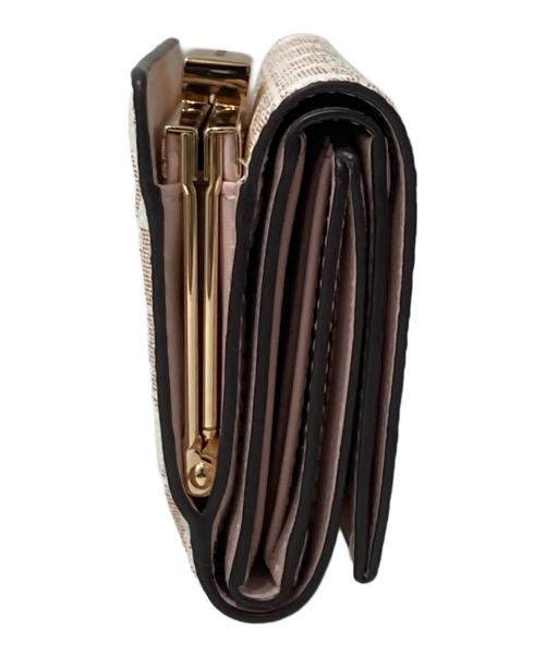 MICHAEL KORS（マイケル・コース）MICHAEL KORS (マイケル・コース) JET SET TRAVEL ウォレット ホワイト×ピンクの古着・服飾アイテム