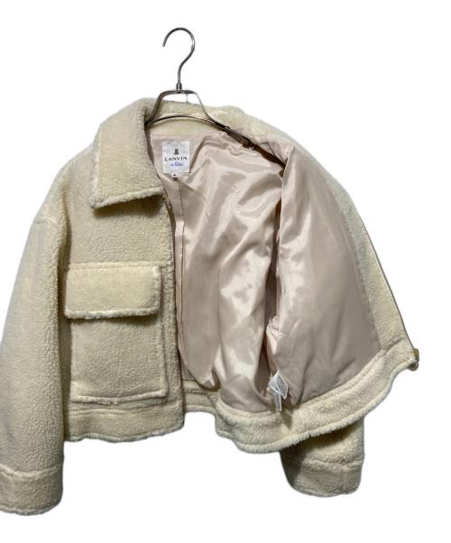 LANVIN en Bleu（ランバンオンブルー）LANVIN en Bleu (ランバンオンブルー) ボアショートブルゾン アイボリー サイズ:36の古着・服飾アイテム