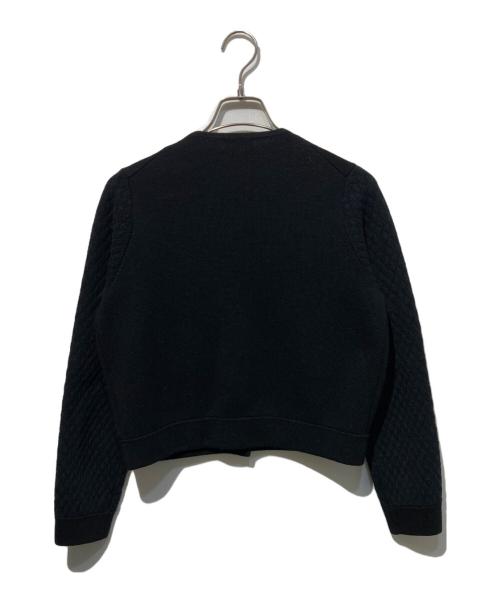BALLSEY（ボールジィ）BALLSEY (ボールジィ) ウールコットンパールコンビ クルーネックカーディガン ブラック サイズ:Ｓの古着・服飾アイテム