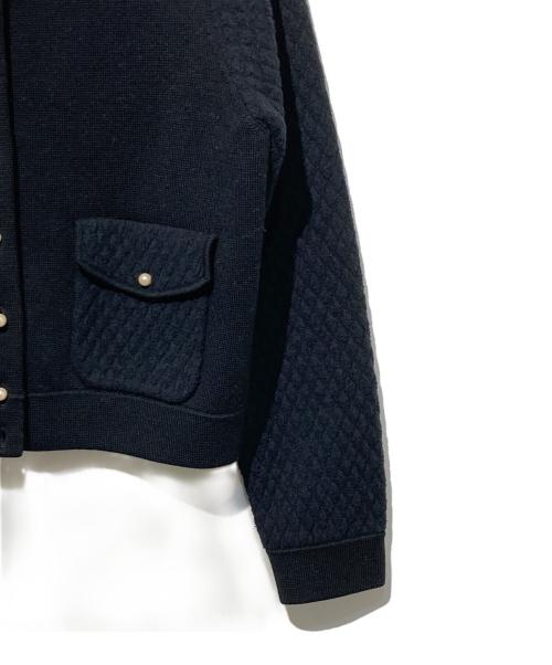 BALLSEY（ボールジィ）BALLSEY (ボールジィ) ウールコットンパールコンビ クルーネックカーディガン ブラック サイズ:Ｓの古着・服飾アイテム