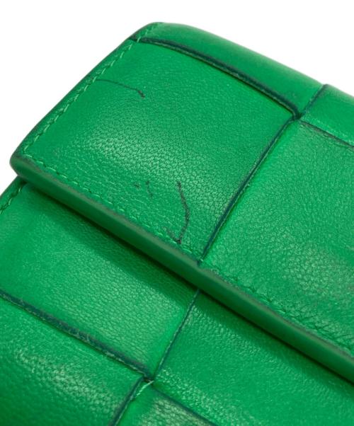 BOTTEGA VENETA（ボッテガベネタ）BOTTEGA VENETA (ボッテガベネタ) マキシイントレチャート 三つ折り財布 グリーンの古着・服飾アイテム