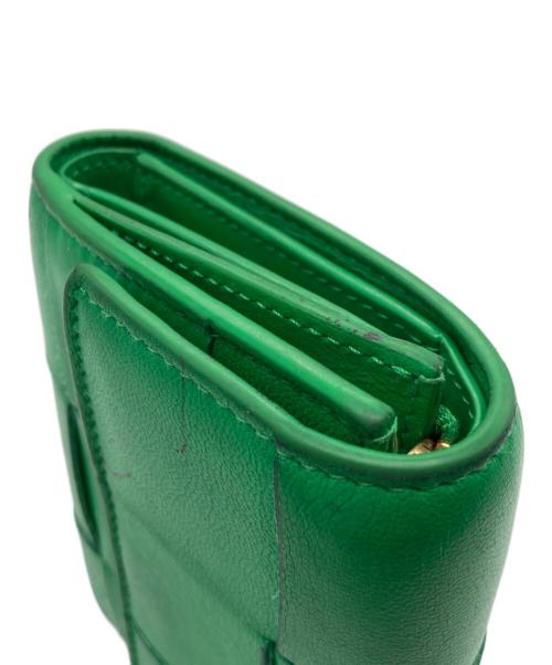 BOTTEGA VENETA（ボッテガベネタ）BOTTEGA VENETA (ボッテガベネタ) マキシイントレチャート 三つ折り財布 グリーンの古着・服飾アイテム