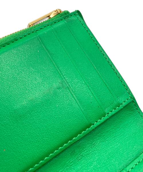 BOTTEGA VENETA（ボッテガベネタ）BOTTEGA VENETA (ボッテガベネタ) マキシイントレチャート 三つ折り財布 グリーンの古着・服飾アイテム